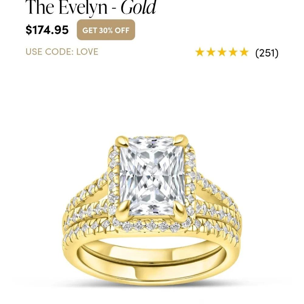 The EVELYN Modern Gents Gold Ring Set - Picture 2 of 7
